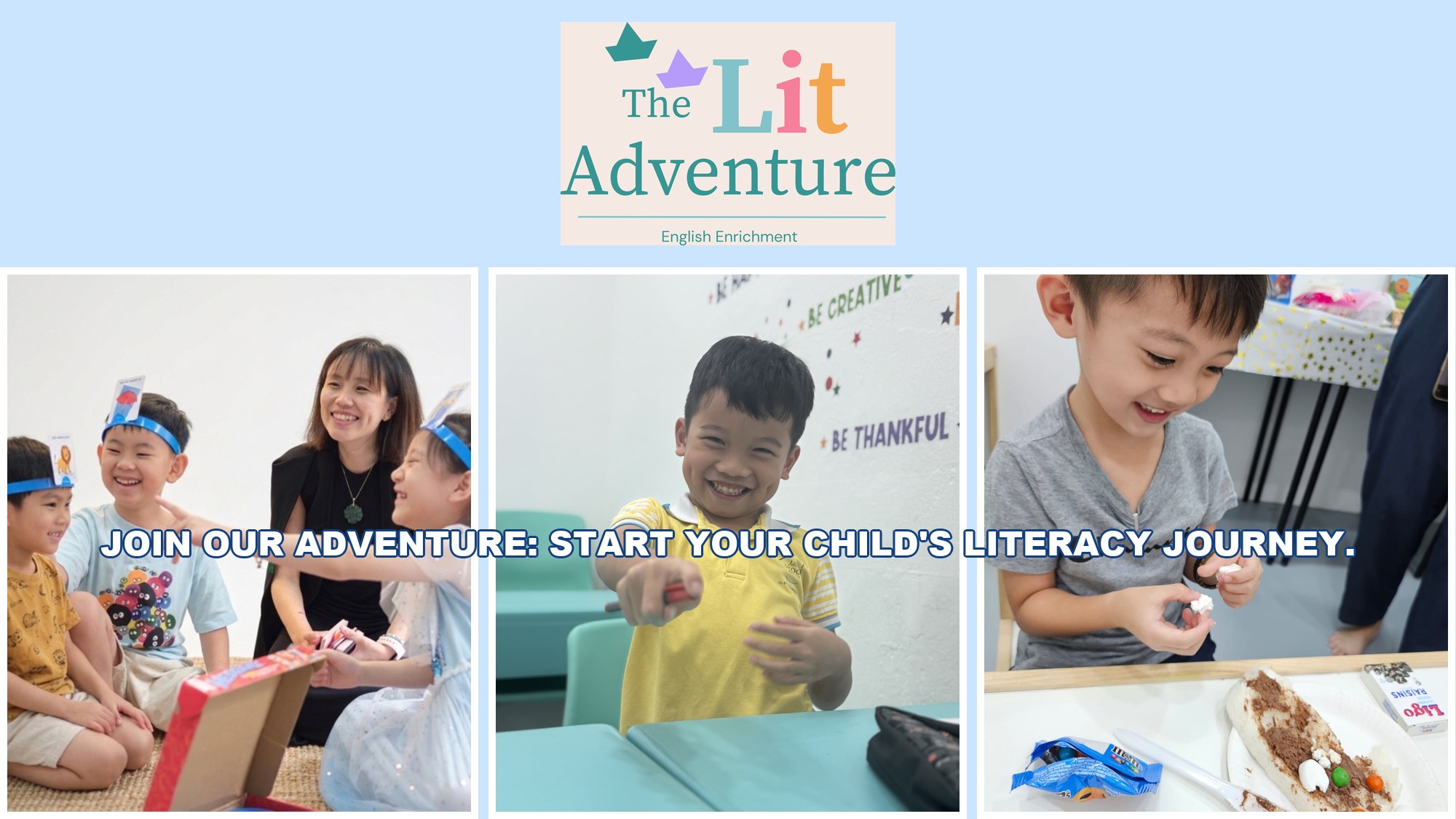 Join Our Adventure: Start Your Child's Literacy Journey. Students at The Lit Adventure