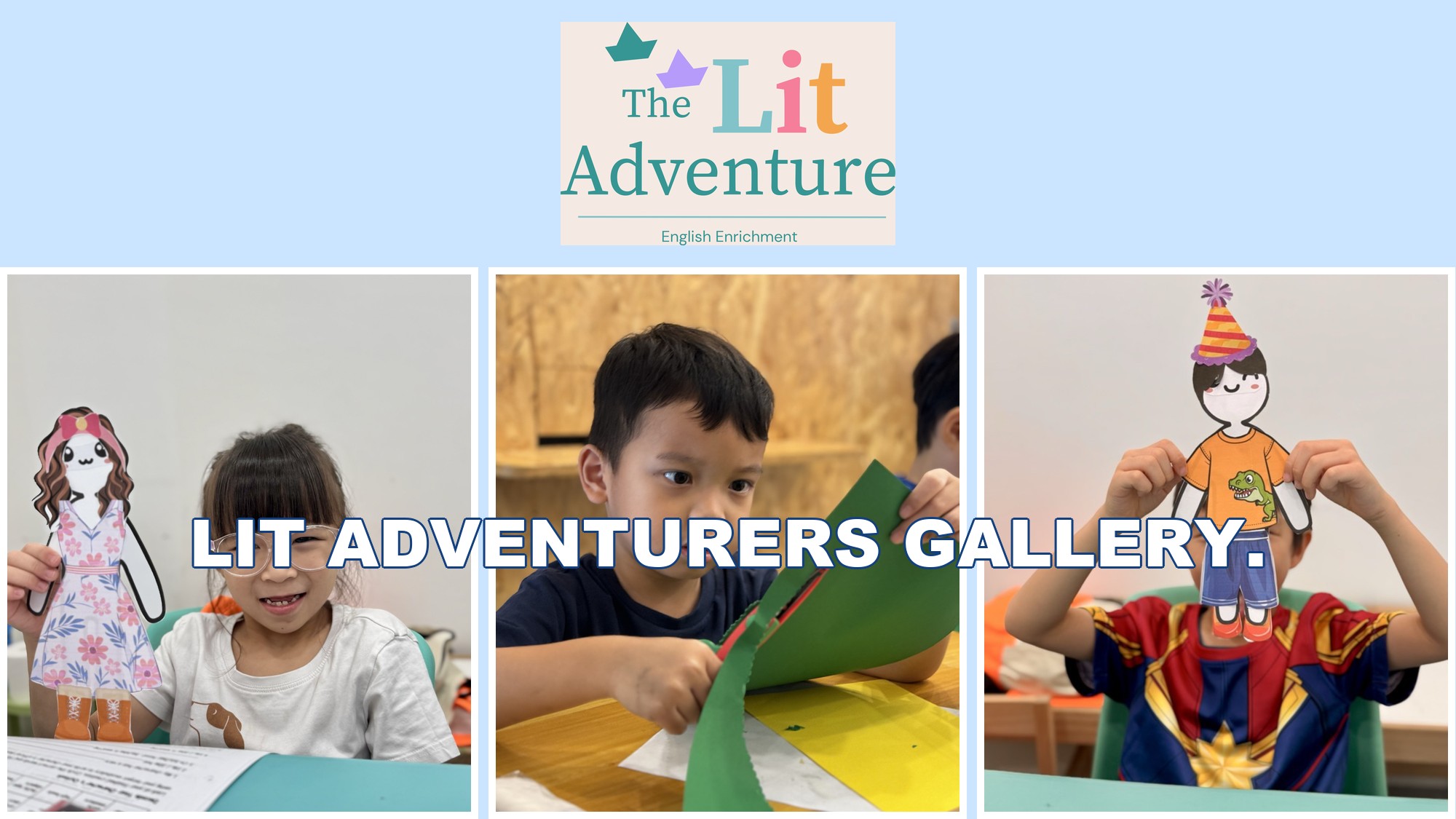 Lit Adventurers Gallery. Student craft work at The Lit Adventure